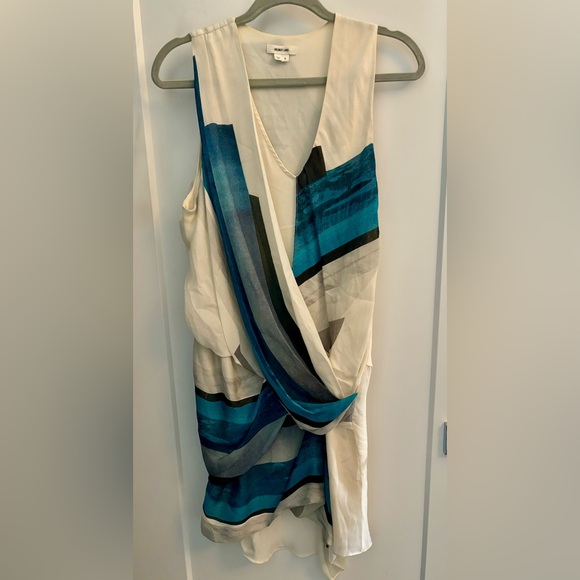 Helmut Lang 100% Silk Handkerchief Hem Mini Dress size 6 - Picture 2 of 6